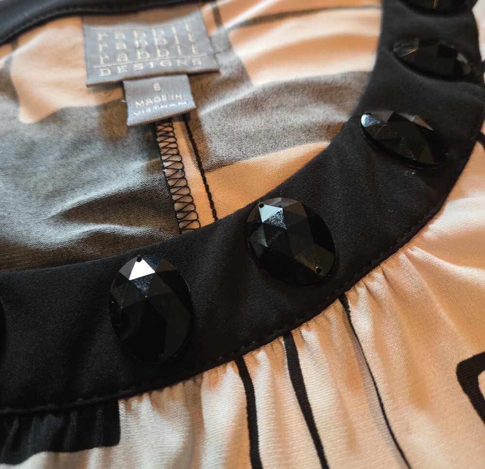 Rabbit Rabbit Rabbit Black and White Geometric Midi Dress - Picture 3 of 3